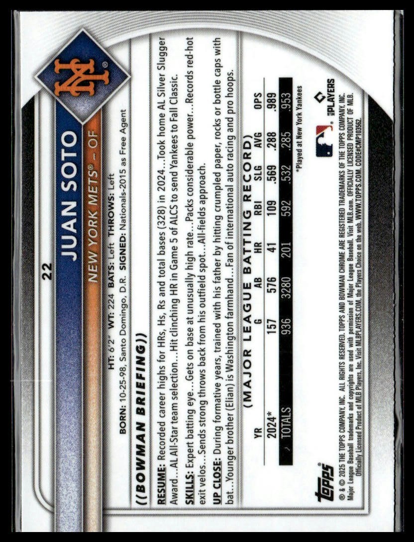 2025 Bowman Mega Box Chrome Mojo Refractor Juan Sota