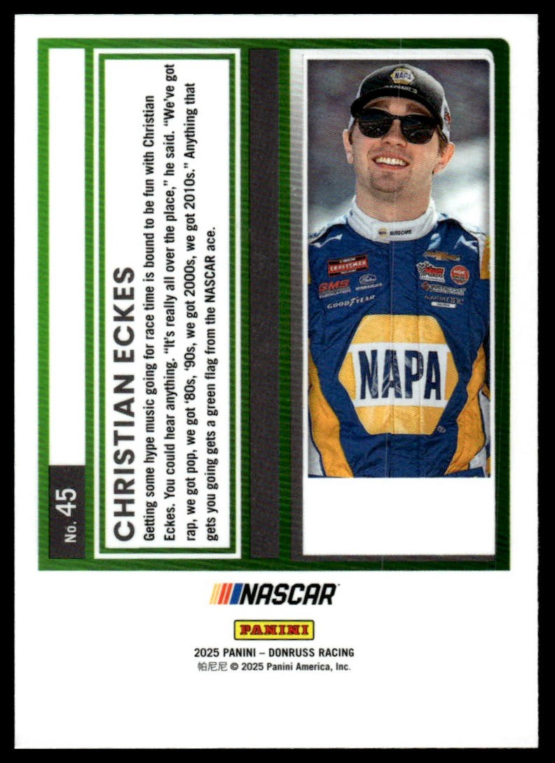2025 Donruss #45 Christian Eckes Optic Holo