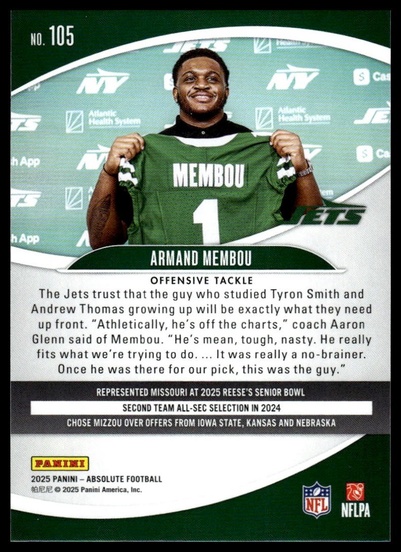 2025 Panini Absolute #105 Armand Membou Green