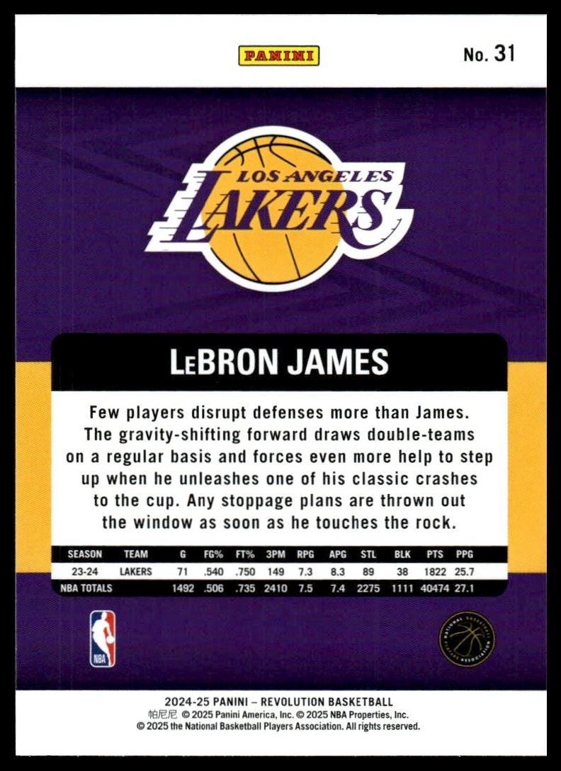 2024-25 Panini Revolution #31 LeBron James