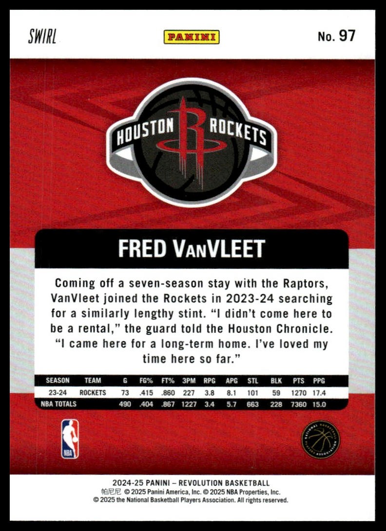2024-25 Panini Revolution #97 Fred VanVleet Blue Storm