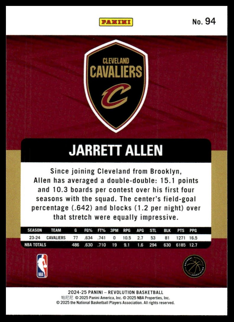 2024-25 Panini Revolution #94 Jarrett Allen Astro