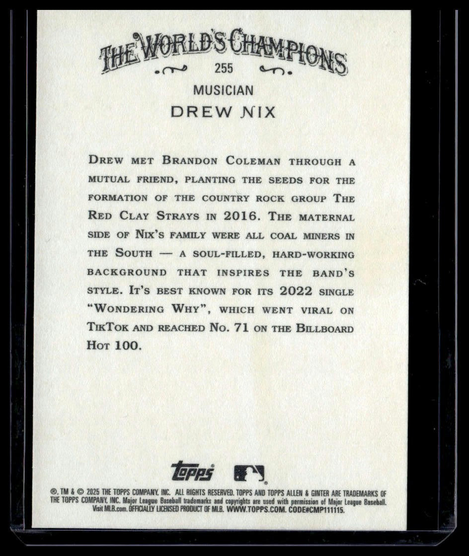 2025 Topps Allen & Ginter #255 Drew Nix
