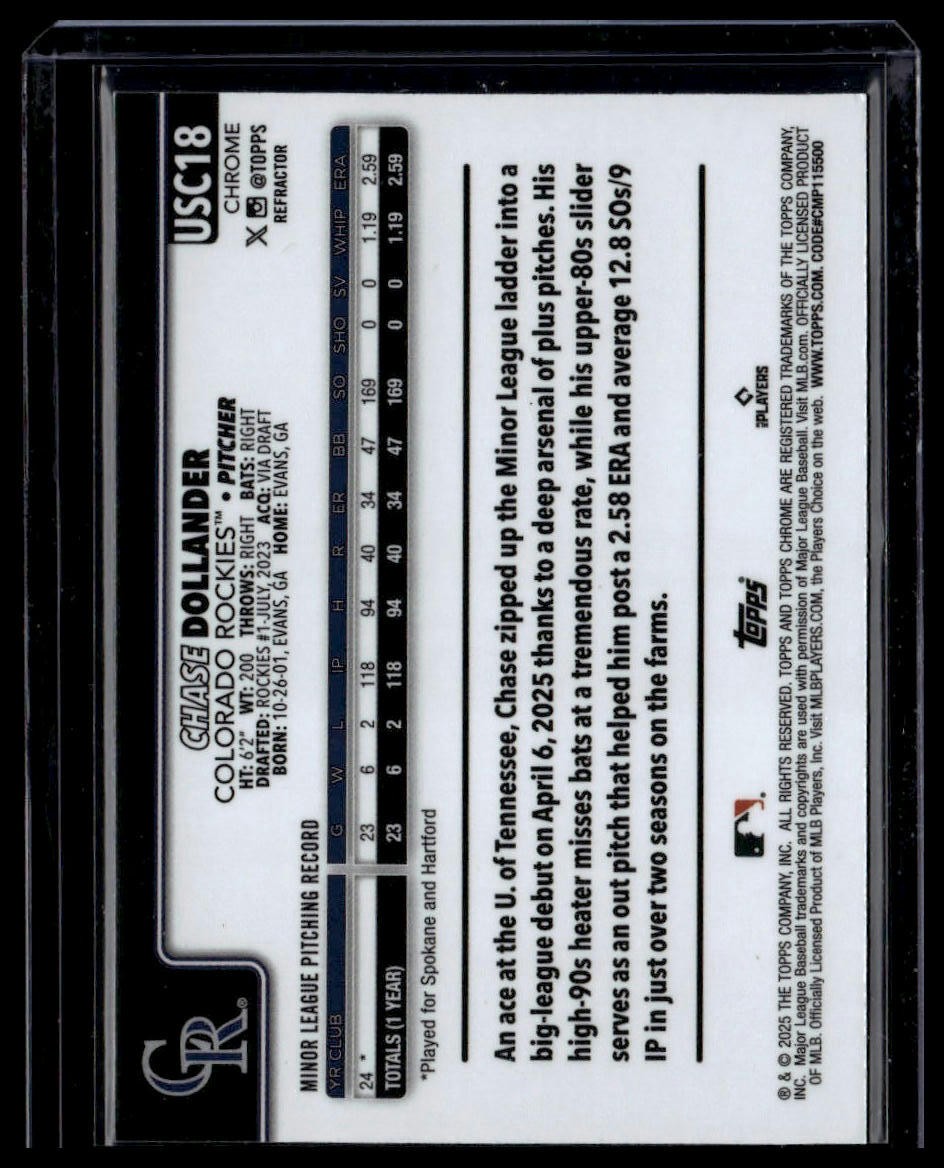 2025 Topps Chrome Update #USC18 Chase Dollander