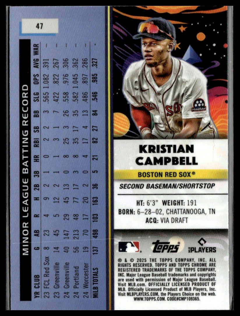 2025 Topps Chrome Cosmic #47 Kristian Campbell