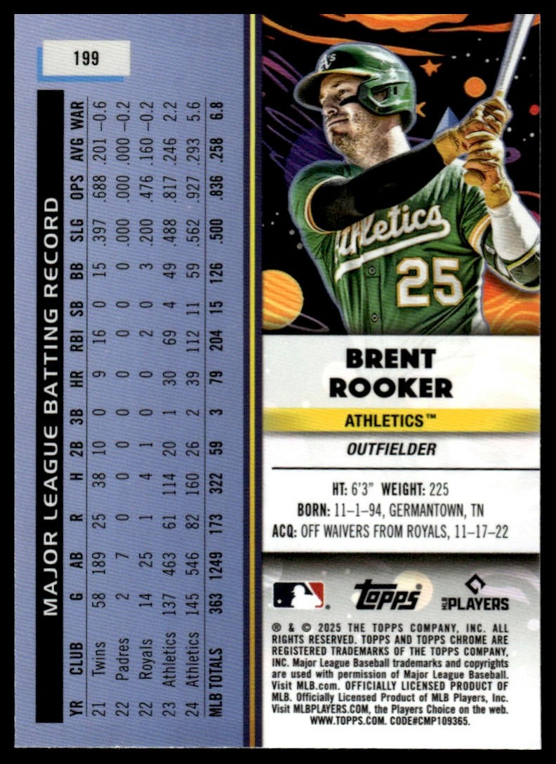 2025 Topps Chrome Cosmic #199 Brent Rooker