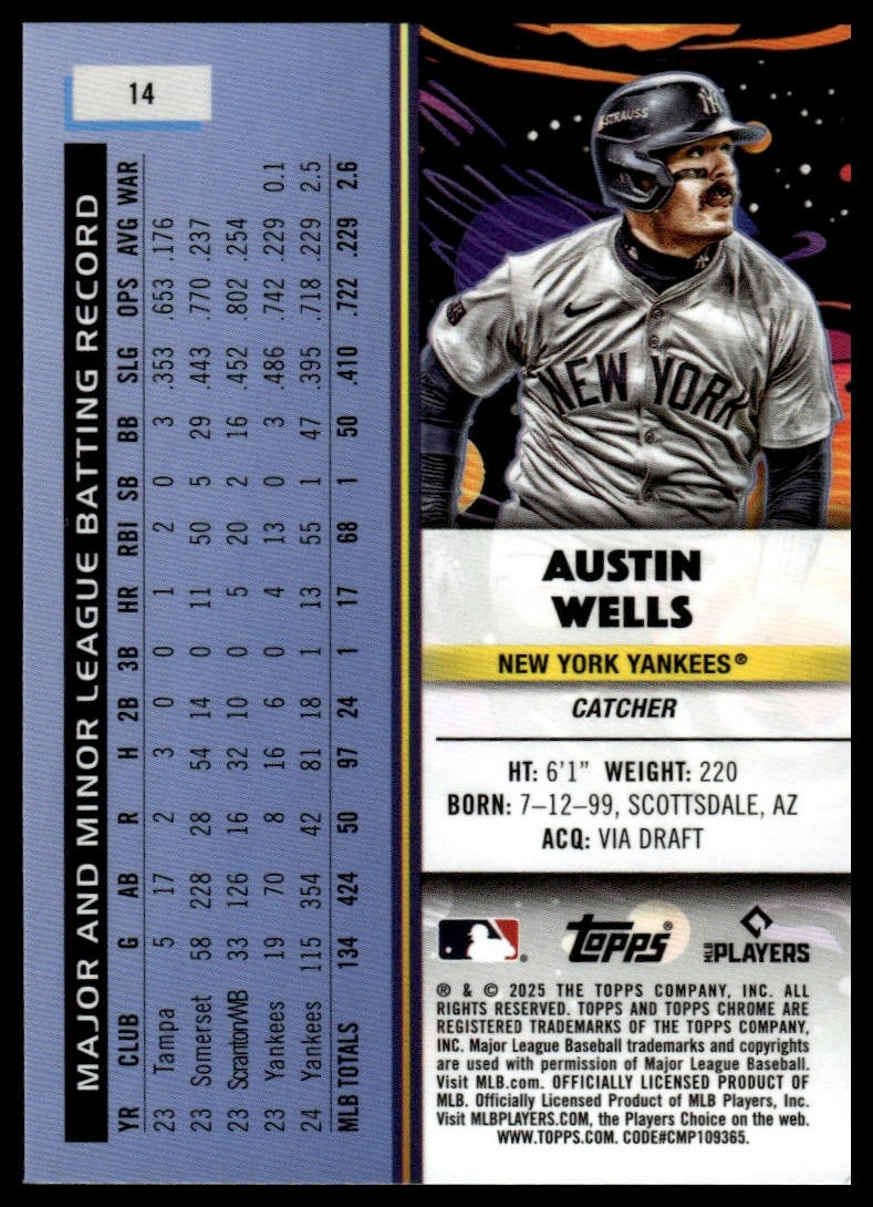 2025 Topps Chrome Cosmic #14 Austin Wells