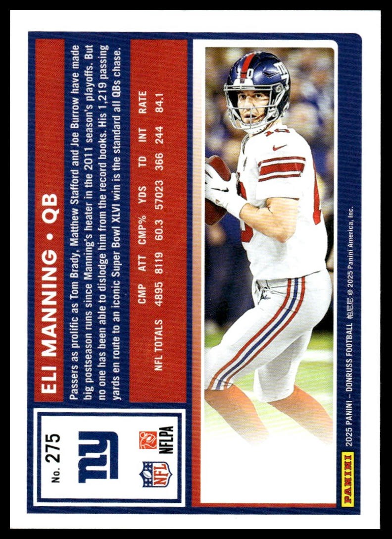 2025 Donruss #275 Eli Manning