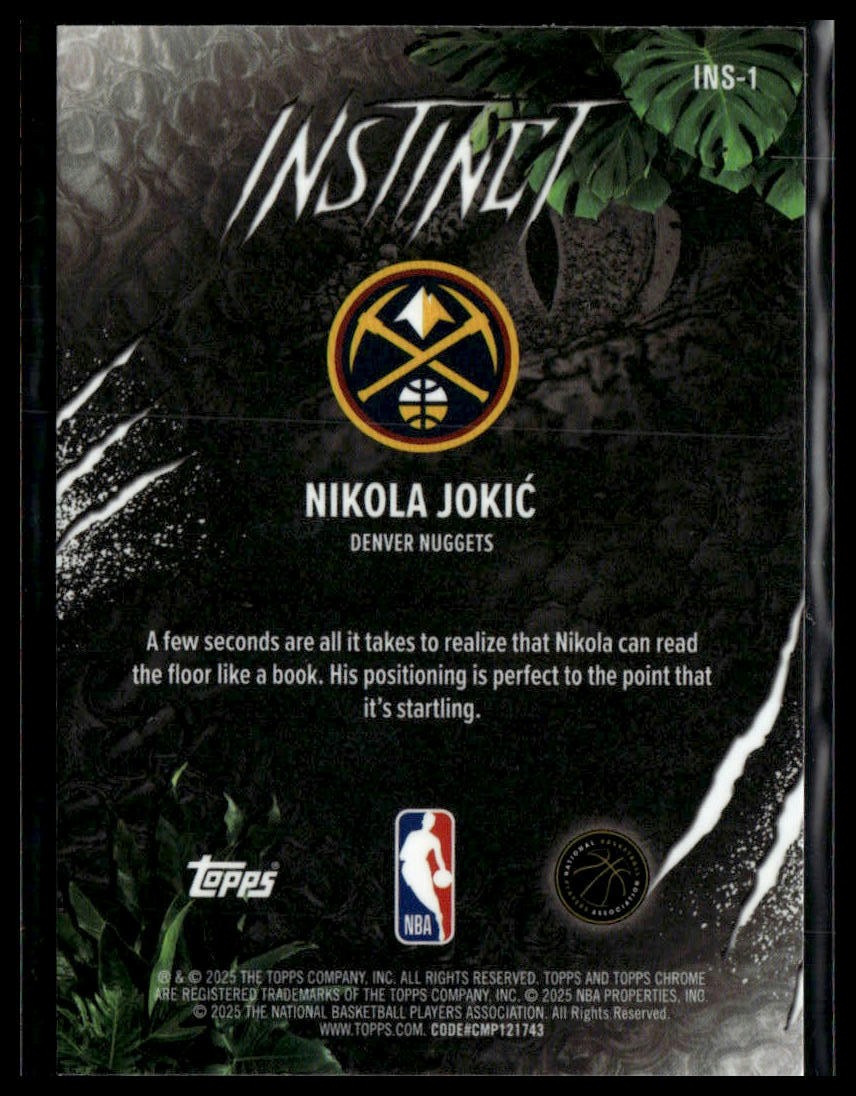 2025-26 Topps Chrome #INS-1 Nikola Jokić Instinct