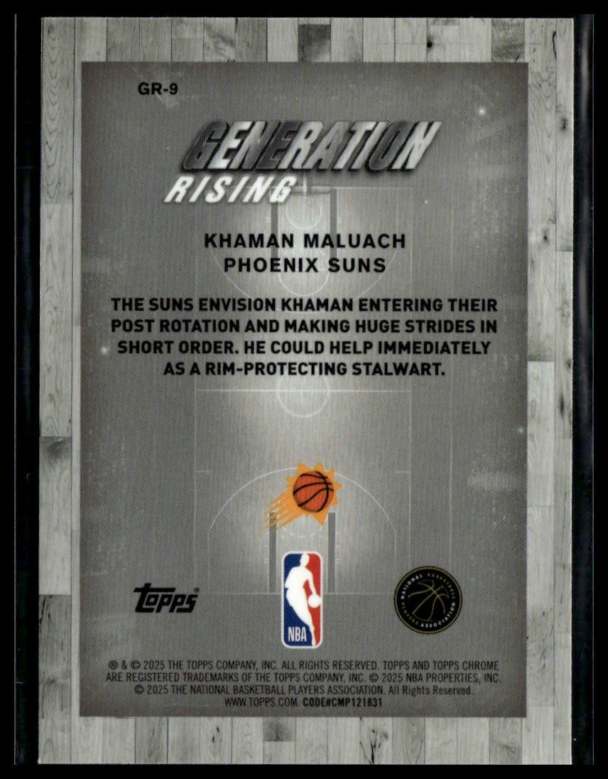 2025-26 Topps Chrome #GR-9 Khaman Maluach Generation Rising
