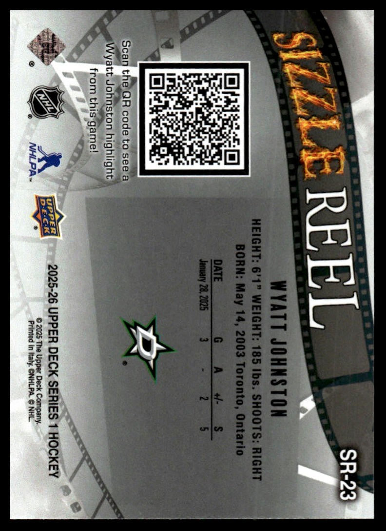 2025-26 Upper Deck #SR-23 Wyatt Johnston Sizzle Reel