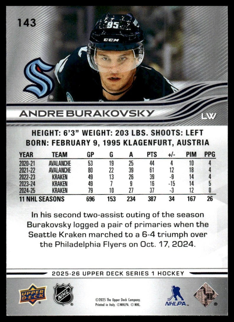 2025-26 Upper Deck #143 Andre Burakovsky