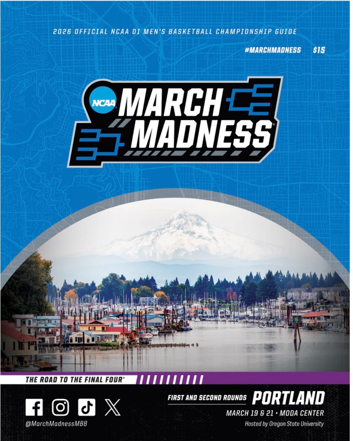 2026 NCAA Tournament Basketball March Madness 1st & 2nd Round Program Portland