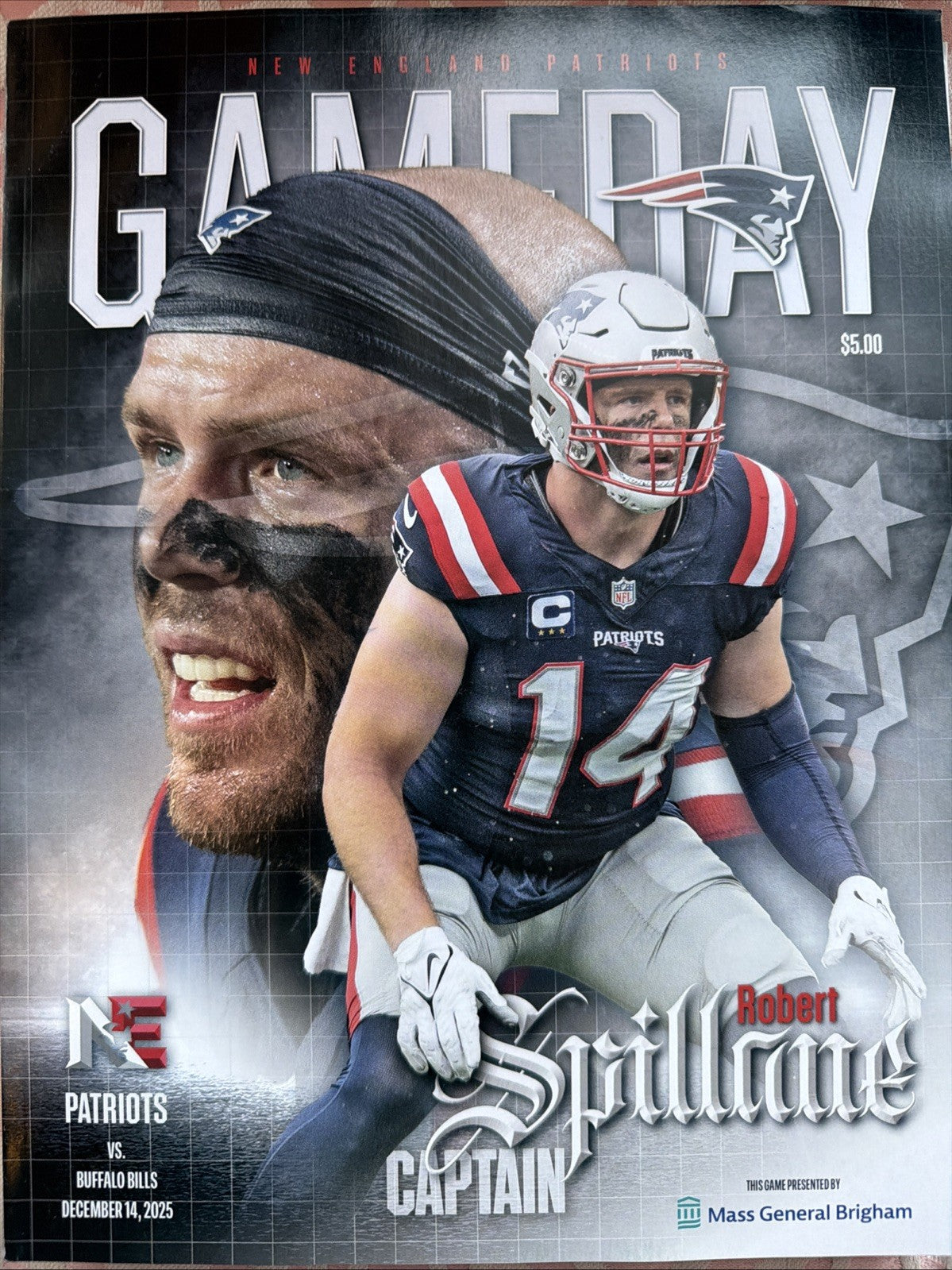 2025 New England Patriots vs Buffalo Bills Game Program 12/14/25