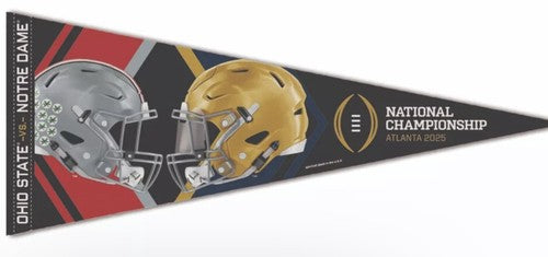 2025 National Championship CFP Dueling Pennant Notre Dame Ohio State