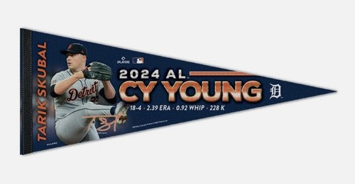 2024 MLB AL Cy Young Tarrik Skubal Pennant Detroit Tigers American League