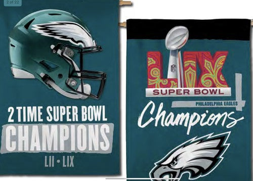 2024 2025 NFL Super Bowl LIX Champions Philadelphia Eagles 2 Side Banner