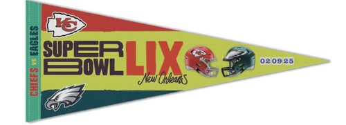 2025 Super Bowl LIX 59 Philadelphia Eagles Kansas City Chiefs Dueling Pennant