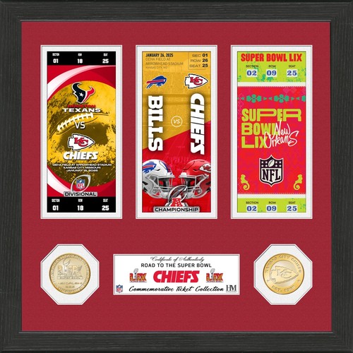 Kansas City Chiefs 2025 Super Bowl LIX 59 Ticket and Coin Photo AFC Champions