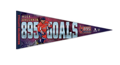Washington Capitals Alexander Ovechkin 895 NHL Goal Scorer Record Pennant 4/6/25
