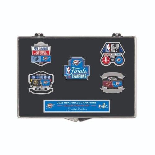 Oklahoma City Thunder 2025 NBA Finals Champions 5 PIN Set
