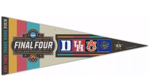 2025 Final Four NCAA Tournament San Antonio Pennant Auburn Florida Duke Houston