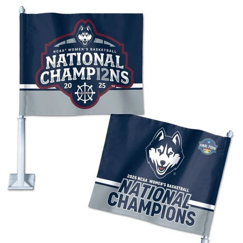 2025 UCONN Huskies Womens Final Four National Champions Car Flag