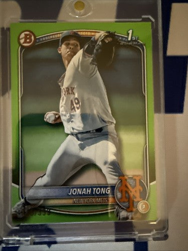 2025 Bowman - Prospects Jonah Tong #BP-105 Neon Green /399 (RC)