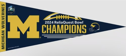 2024 Reliaquest Bowl Champions Michigan Wolverines Pennant