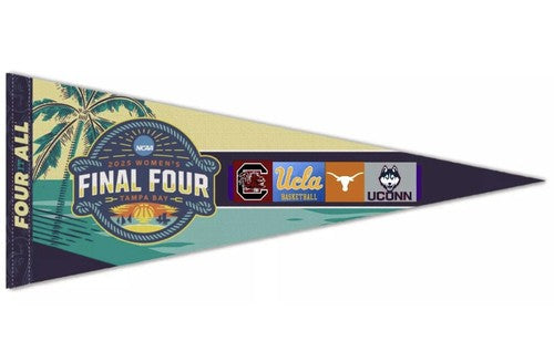 2025 Womens Final Four NCAA Tournament Tampa Bay Pennant UCONN UCLA Texas South