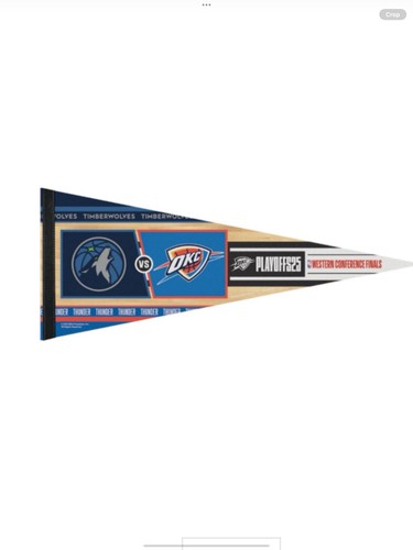 2025 NBA Playoffs Western Conference Finals Pennant Timberwolves OKC Thunder