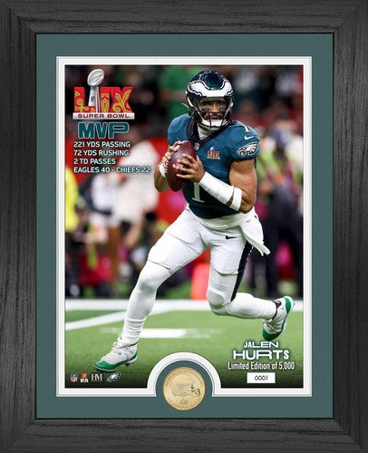 PHILADELPHIA EAGLES SUPER BOWL LIX 59 MVP Jalen Hurts BRONZE COIN PHOTO MINT