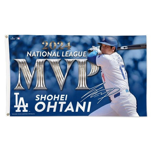 2024 NL MVP Shohei Ohtani Flag World Series Champions Los Angeles Dodgers 3x5