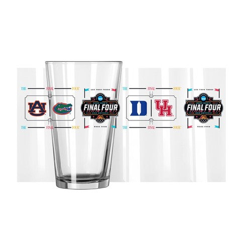 2025 NCAA Final Four 16oz Pint Glass Wrap Houston Florida Duke Auburn