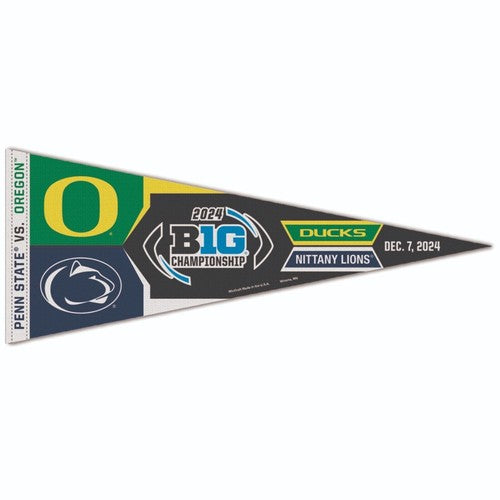 2024 BIG 10 Championship Dueling Pennant Oregon Ducks PSU Nittany Lions 12/7