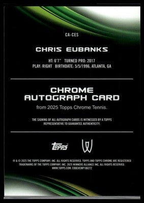 2025 Topps Chrome #CA-CES Chris Eubanks Chrome Autographs Geometric Refractor