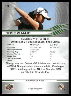 2026 Upper Deck #13 Rose Zhang