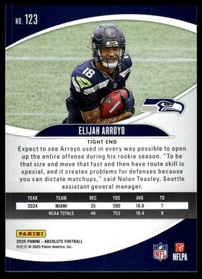 2025 Panini Absolute #123 Elijah Arroyo Black