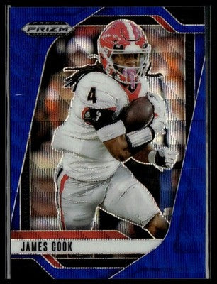 2025 Panini Prizm Draft Picks #175 James Cook Prizms Blue Wave #/299