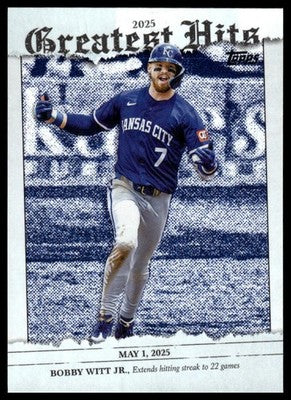 2026 Topps #GH-18 Bobby Witt Jr. 2025 Greatest Hits