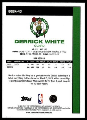 2025-26 Topps #80BK-43 Derrick White 1980-81 Topps Basketball