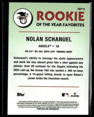 2024 Bowman #ROY-9 Nolan Schanuel Rookie of the Year Favorites