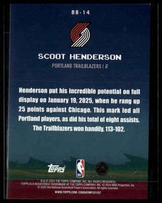 2025-26 Topps #8B-14 Scoot Henderson 8-Bit Ballers