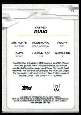 2026 Topps Chrome #79 Casper Ruud