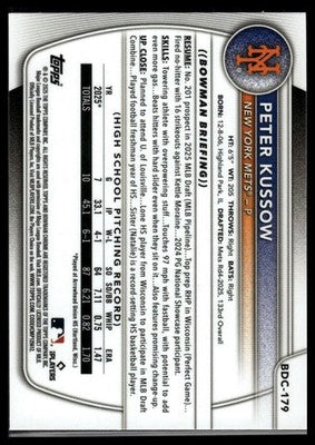 2025 Bowman Draft #BDC-179 Peter Kussow Chrome
