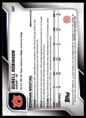 2025 Bowman University Chrome #147 Durell Robinson
