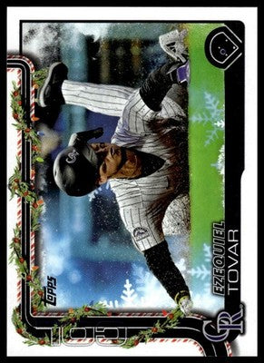 2025 Topps Holiday #H145 Ezequiel Tovar Light Blue & White Glitter Holiday