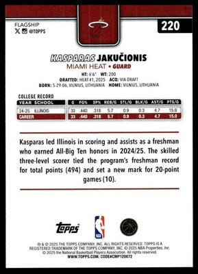 2025-26 Topps #220 Kasparas Jakučionis