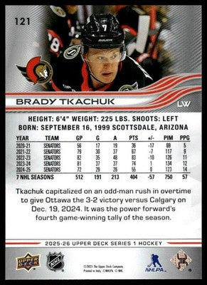 2025-26 Upper Deck #121 Brady Tkachuk