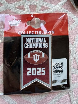 2025 2026 NCAA CFP National Champions Indiana Hoosiers Banner Collector Pin